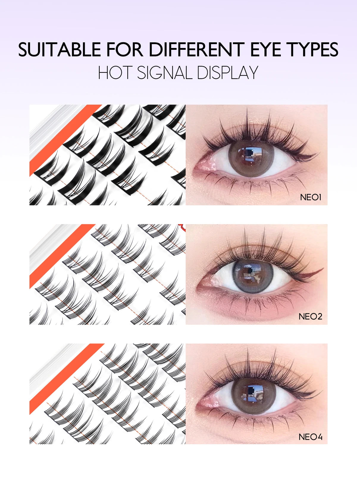 GROINNEYA DIY Manga Cluster Lashes, Anime Effect, Natural Look, Large Capacity