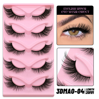 GROINNEYA Cat Eye Faux Mink Lashes, Winged End, Elongated, Natural Long Eyelash Extensions