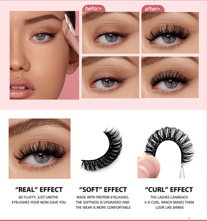 GROINNEYA 5/20 Pairs Russian Strip Lashes, DD Curl, Natural Lashes, 4 Styles, Eyelash Extensions