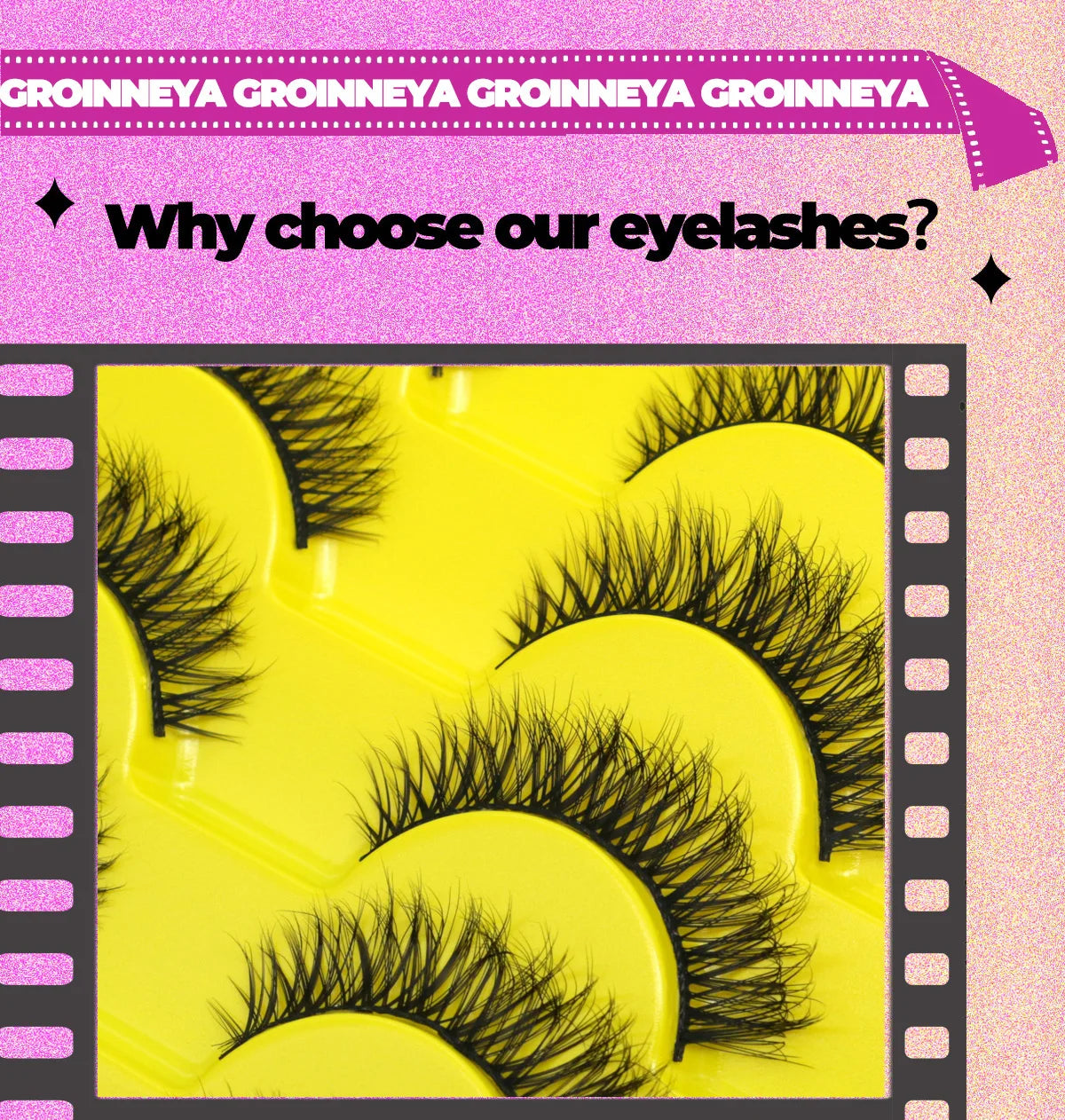 GROINNEYA 5/7/9 Pairs Eyelashes Faux Mink Eyelashes Extension Natural False Eyelashes 3D Wispy Lashes Manga Lashes