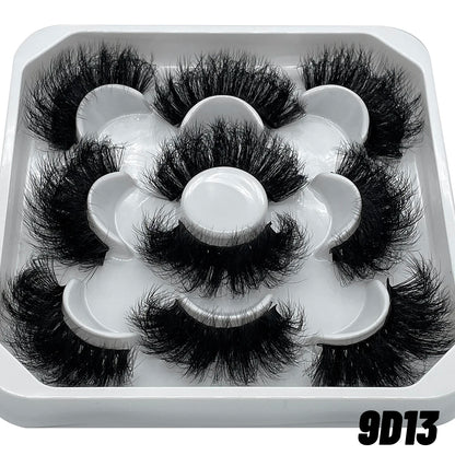 GROINNEYA 5 Pairs Mink Lashes, Faux Eyelashes, Dramatic Volume, Eyelash Extensions for Makeup