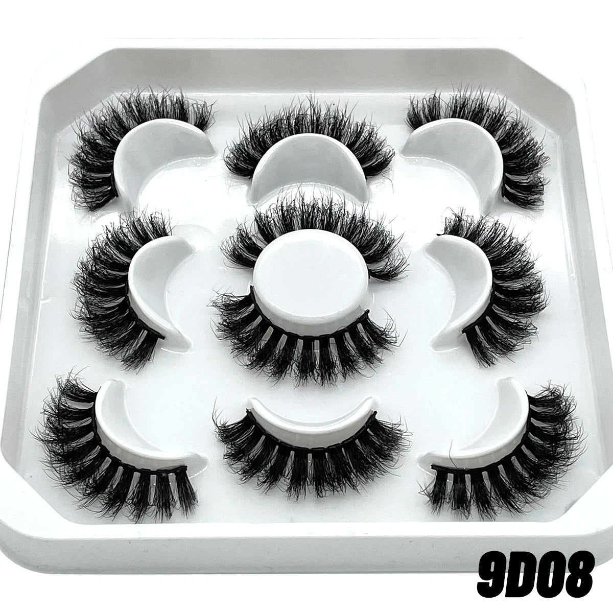 GROINNEYA 5 Pairs Mink Lashes, Faux Eyelashes, Dramatic Volume, Eyelash Extensions for Makeup