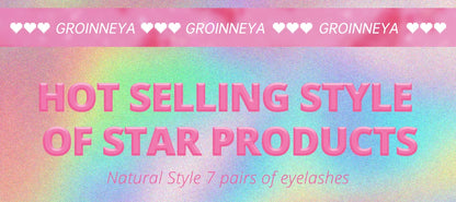 GROINNEYA 5/7 Pairs 3D Fluffy Manga Lashes, Wispy Natural Extension Look