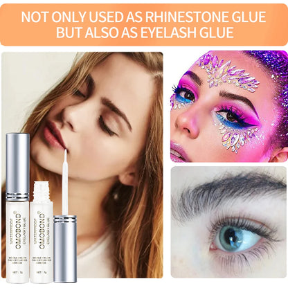 7g Glue For Sticking False Eyelashes Quick Drying Long-lasting Waterproof Transparent Glue For Rhinestone/Glitter Eyelashes Glue