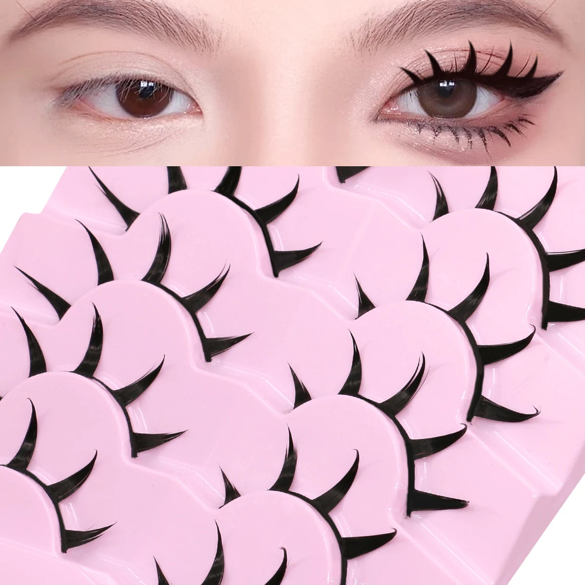 GROINNEYA Manga 3D Mink Lashes, Soft Cross Wispy, Natural False Eyelashes, Eyelash Extensions