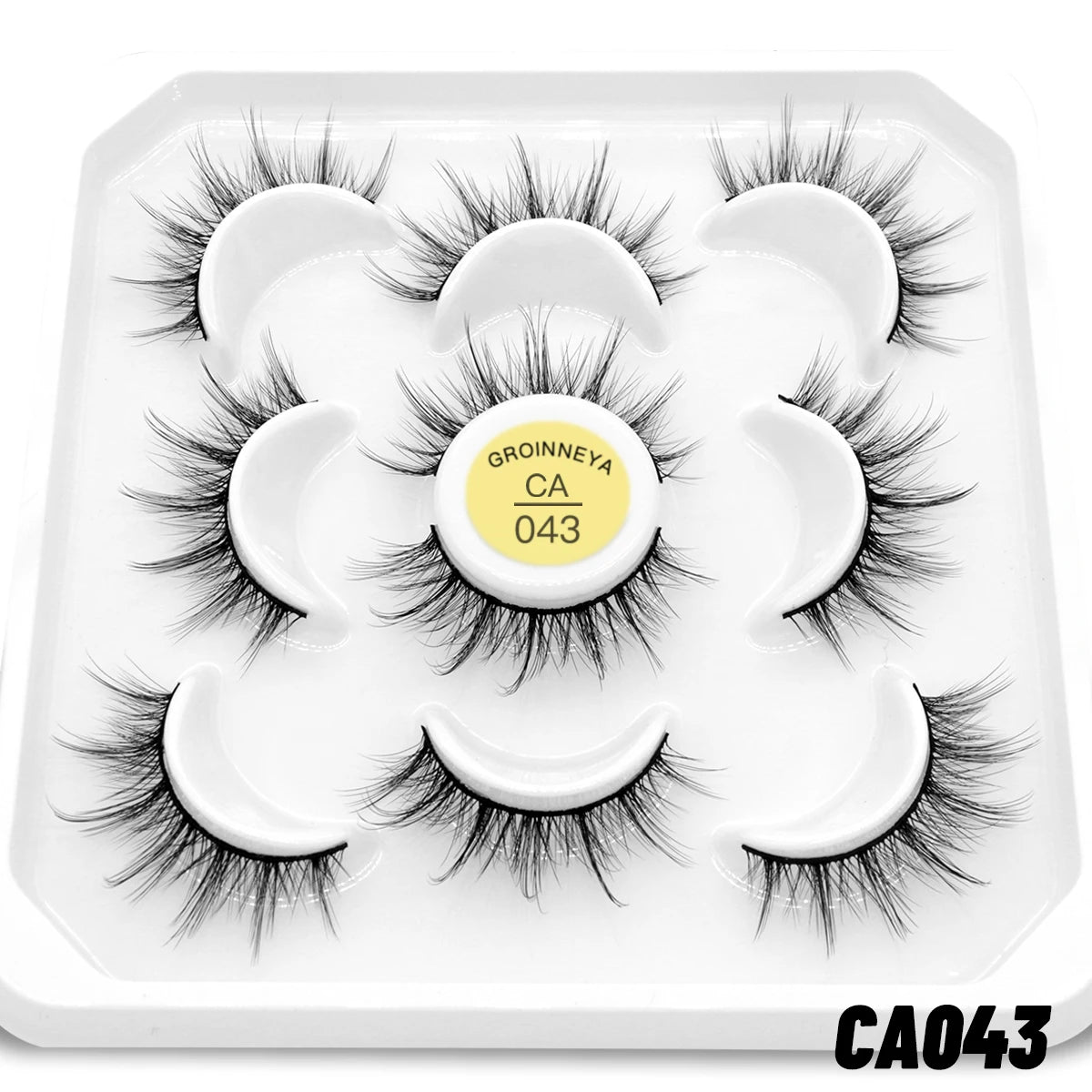 GROINNEYA 5/7 Pairs 3D Fluffy Manga Lashes, Wispy Natural Extension Look