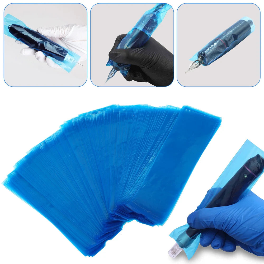 50/100/200pcs Disposable Tattoo Pen Bags & Cartridge Sleeves, Machine Covers & Clip Cord