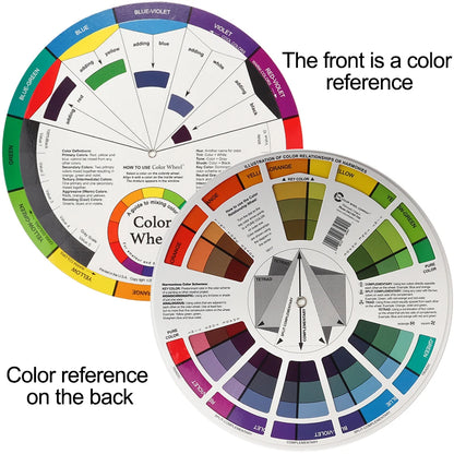 12-Color Tattoo Color Wheel Card - Three-Tier Mixing Guide with Rotating Central Circle