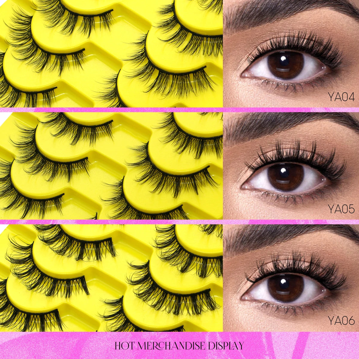 GROINNEYA 5/7/9 Pairs Eyelashes Faux Mink Eyelashes Extension Natural False Eyelashes 3D Wispy Lashes Manga Lashes