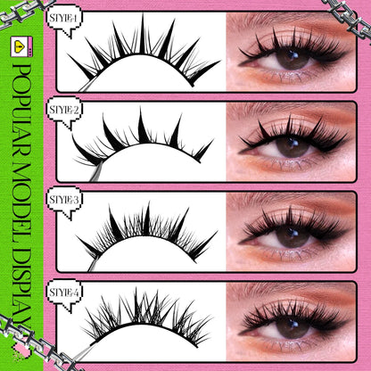 GROINNEYA Manga Lashes 5/7/9/20 Pairs 3D Mink Lashes Natural Eyelashes Soft Cross Wispy False Eyelashes Eyelash Extension