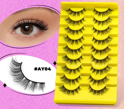 GROINNEYA 5/7/9 Pairs Eyelashes Faux Mink Eyelashes Extension Natural False Eyelashes 3D Wispy Lashes Manga Lashes