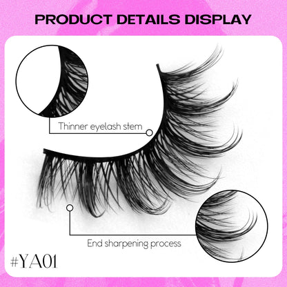 GROINNEYA 5/7/9 Pairs Eyelashes Faux Mink Eyelashes Extension Natural False Eyelashes 3D Wispy Lashes Manga Lashes