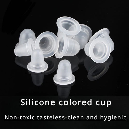 100PCS Tattoo Color Silicone Cups - Disposable Soft Silicone Ink Caps for Eyebrow Tattoo