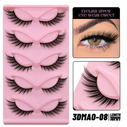 GROINNEYA Cat Eye Faux Mink Lashes, Winged End, Elongated, Natural Long Eyelash Extensions