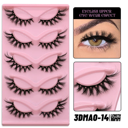 GROINNEYA Cat Eye Faux Mink Lashes, Winged End, Elongated, Natural Long Eyelash Extensions