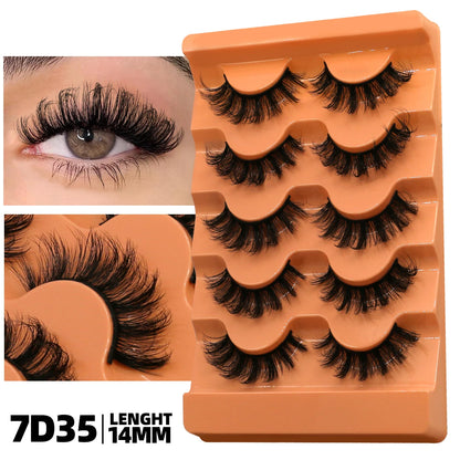 GROINNEYA Fluffy 8D Volume Mink Eyelashes, Soft Dramatic Wispy Lashes, Makeup Faux Cils