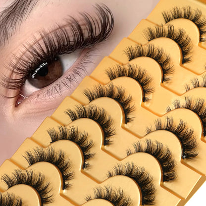 GROINNEYA Cat Eye Faux Mink Lashes, Winged End, Elongated, Natural Long Eyelash Extensions