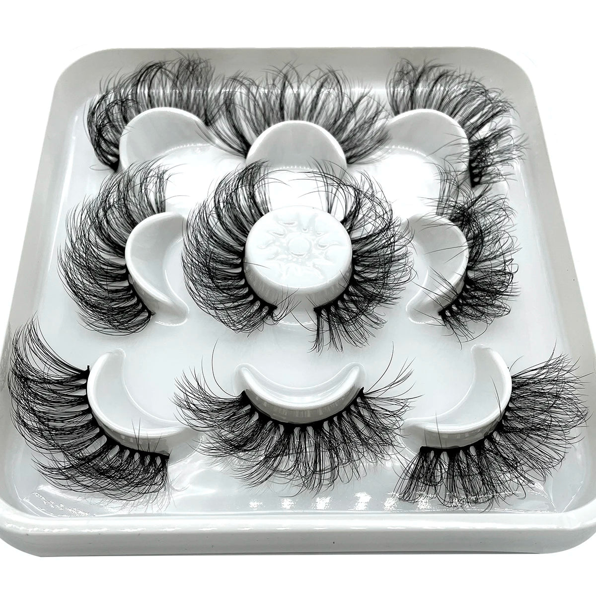 GROINNEYA 25mm 5 Pairs 3D Mink Lashes, Fluffy, Long, Thick, Natural False Eyelashes