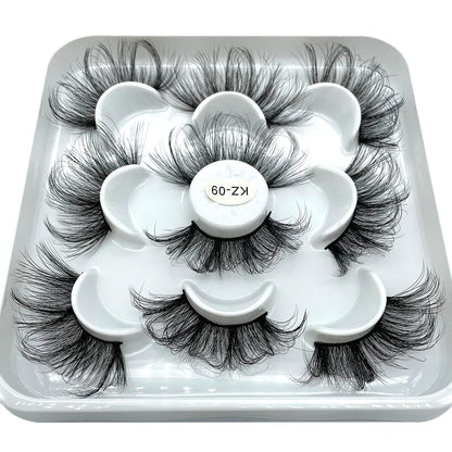 GROINNEYA 25mm 5 Pairs 3D Mink Lashes, Fluffy, Long, Thick, Natural False Eyelashes