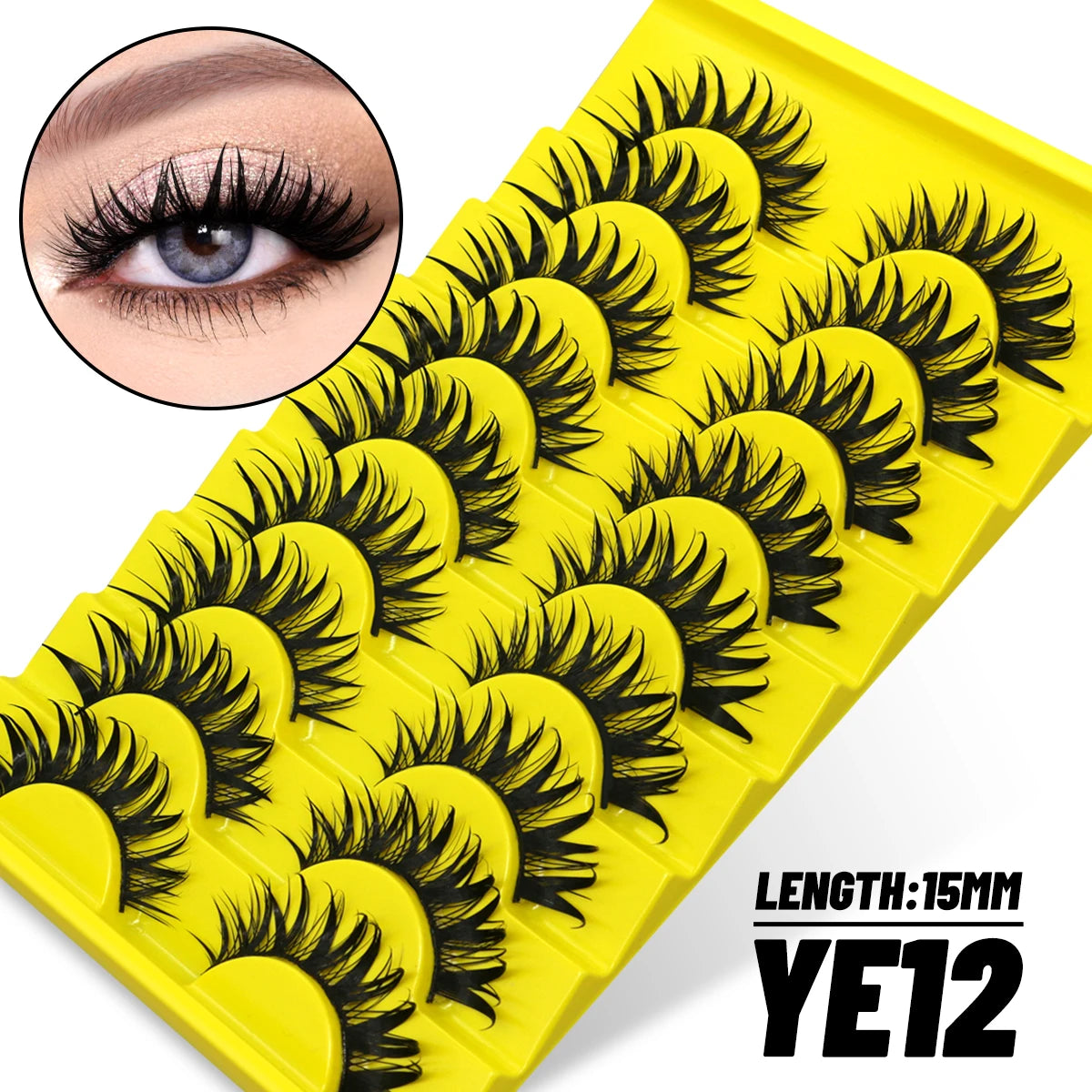 GROINNEYA 5/7/9 Pairs Eyelashes Faux Mink Eyelashes Extension Natural False Eyelashes 3D Wispy Lashes Manga Lashes