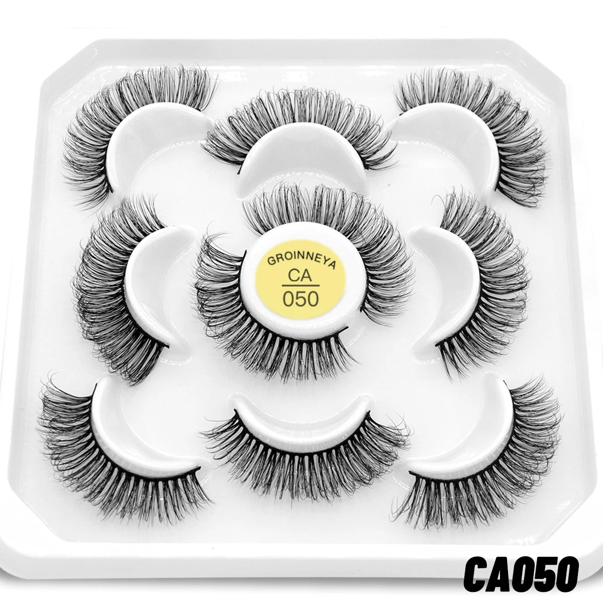 GROINNEYA 5/7 Pairs 3D Fluffy Manga Lashes, Wispy Natural Extension Look