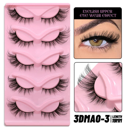 GROINNEYA Cat Eye Faux Mink Lashes, Winged End, Elongated, Natural Long Eyelash Extensions