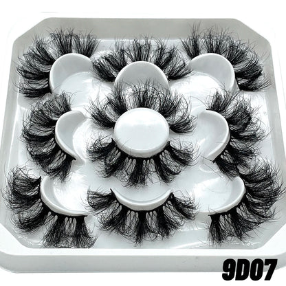 GROINNEYA 25mm 5 Pairs 3D Mink Lashes, Fluffy, Long, Thick, Natural False Eyelashes