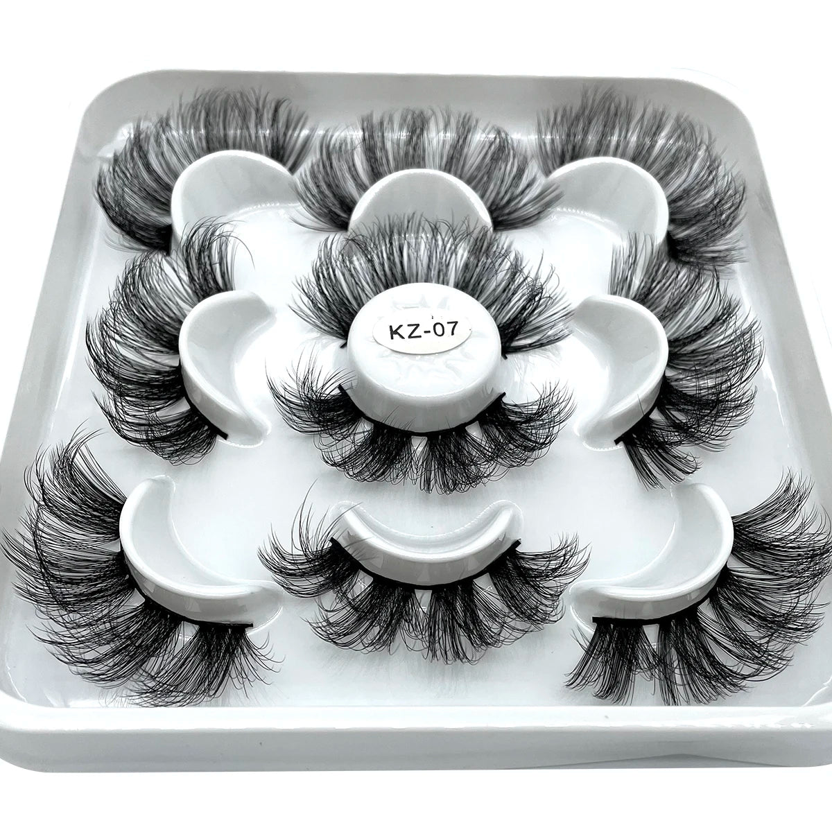 GROINNEYA 25mm 5 Pairs 3D Mink Lashes, Fluffy, Long, Thick, Natural False Eyelashes