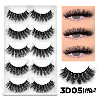 GROINNEYA 3D Fluffy Faux Mink Lashes, Dramatic Volume, Natural Extension Look