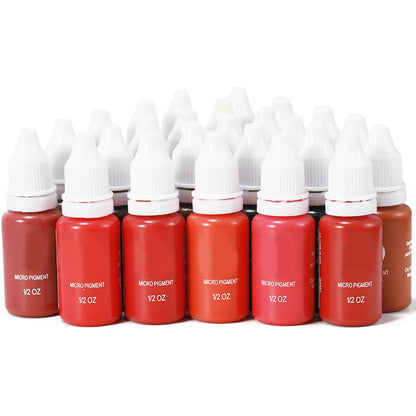 15ML Professional Tattoo Ink Set - PMU Pigment for Eyebrows, Lips, & Eyeliner