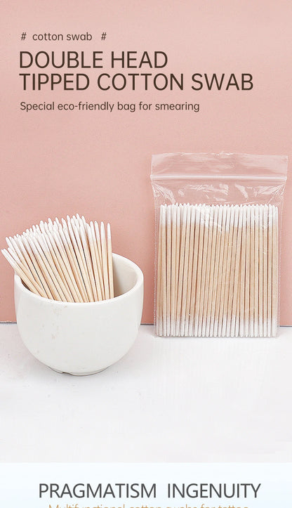 100/300PCS Disposable Cotton Swab Brushes - Lint-Free Micro Makeup & Glue Removers