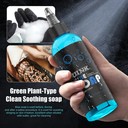 UINK Tattoo Blue Soap 120ml with Foaming Pot - Cleaning Tool for Artists & Beginners