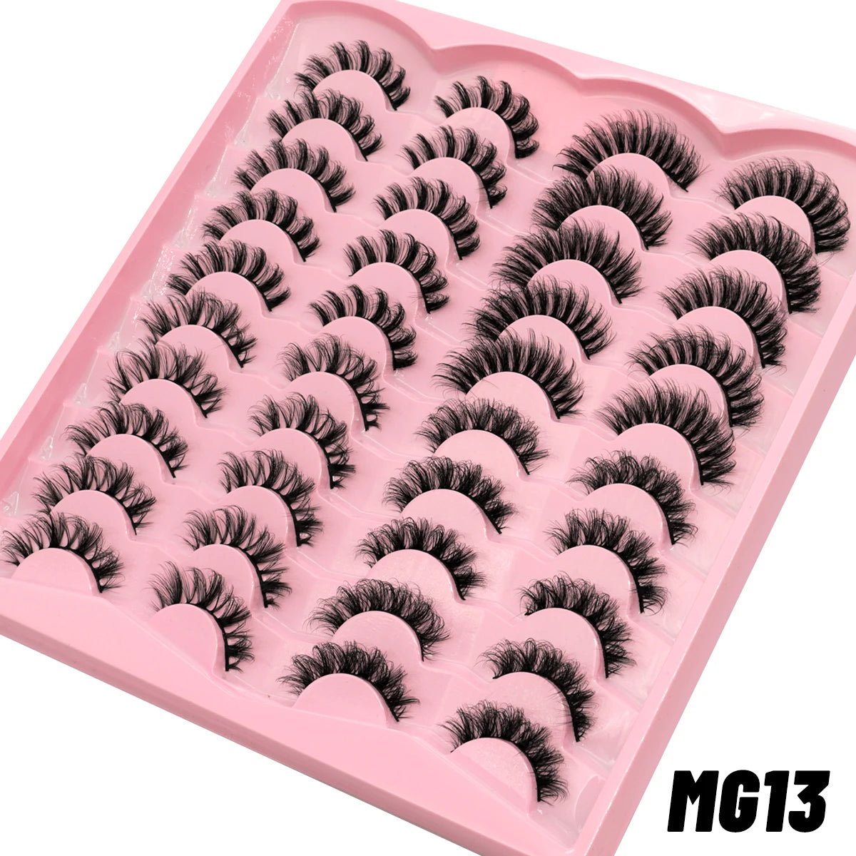 GROINNEYA 5/20 Pairs Russian Strip Lashes, DD Curl, Natural Lashes, 4 Styles, Eyelash Extensions