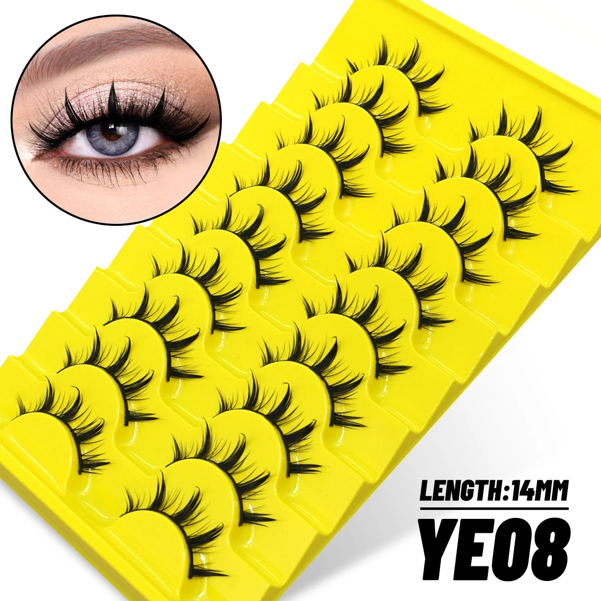 GROINNEYA 5/7/9 Pairs Eyelashes Faux Mink Eyelashes Extension Natural False Eyelashes 3D Wispy Lashes Manga Lashes