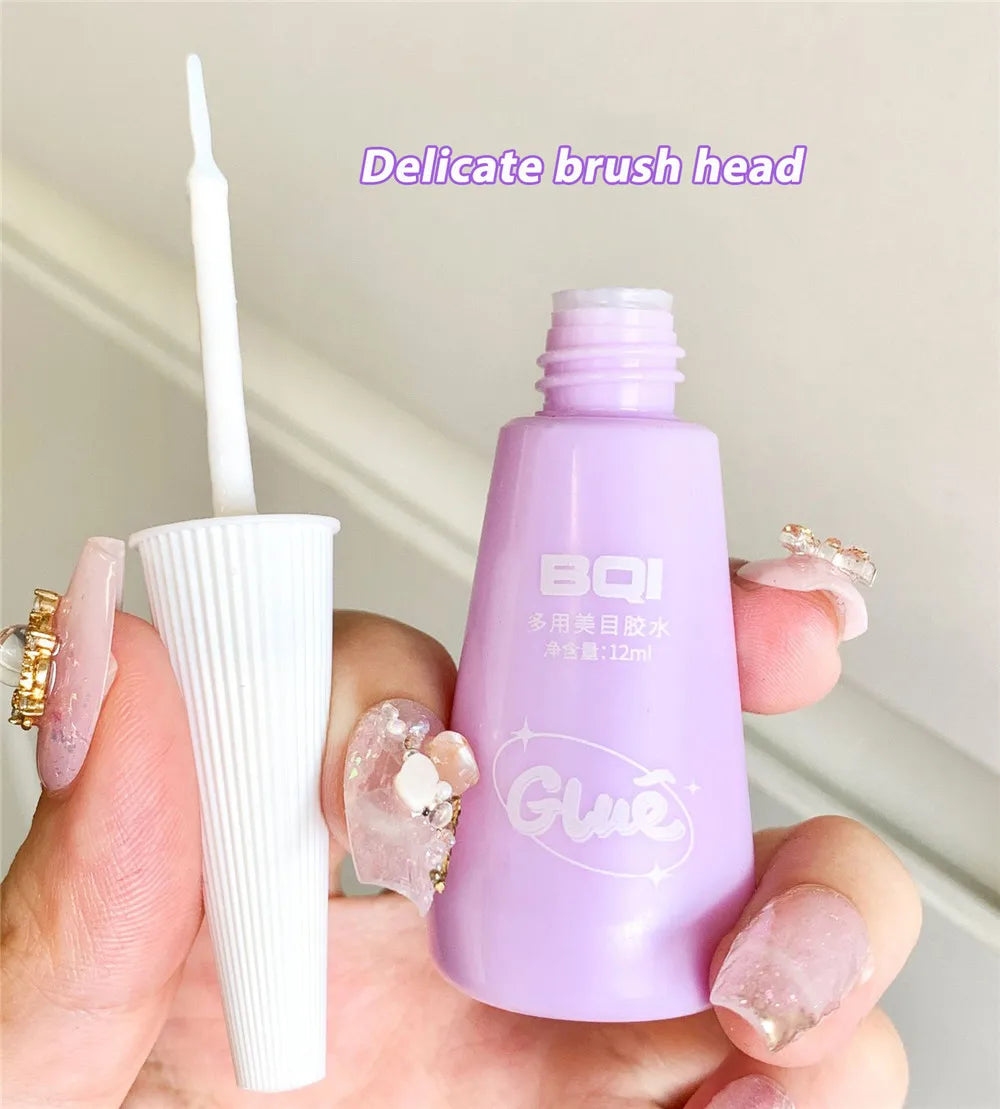 Waterproof Eyelash Glue, Quick-Dry Adhesive, False Lashes with Tweezers, Clear Extension Glue