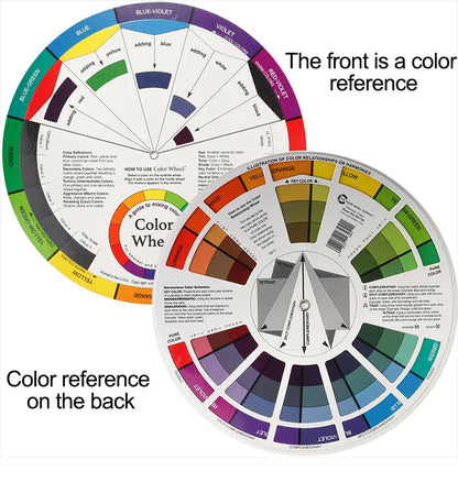 12-Color Tattoo Color Wheel Card - Three-Tier Mixing Guide with Rotating Central Circle