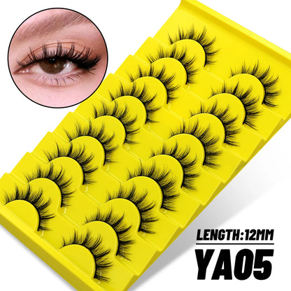 GROINNEYA 5/7/9 Pairs Eyelashes Faux Mink Eyelashes Extension Natural False Eyelashes 3D Wispy Lashes Manga Lashes