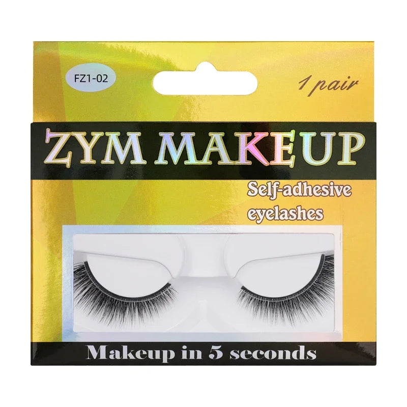 34-Piece Reusable Self-Adhesive Eyelashes, Glue-Free, Hypoallergenic, False Lash Makeup Tools