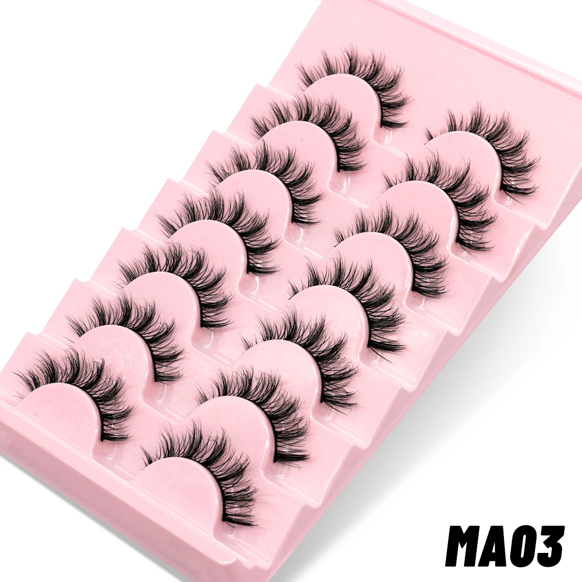 GROINNEYA 5/7 Pairs 3D Fluffy Manga Lashes, Wispy Natural Extension Look