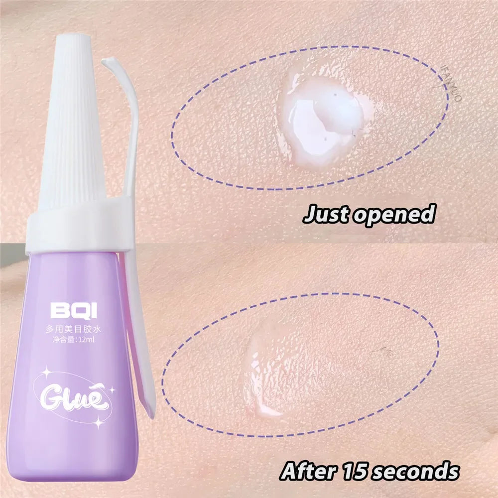 Waterproof Eyelash Glue, Quick-Dry Adhesive, False Lashes with Tweezers, Clear Extension Glue