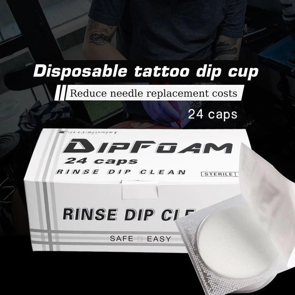 48/24/8PCS Sterile Disposable Tattoo Sponge Dip Cups for Needle & Tip Rinse