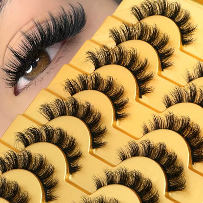 GROINNEYA Cat Eye Faux Mink Lashes, Winged End, Elongated, Natural Long Eyelash Extensions