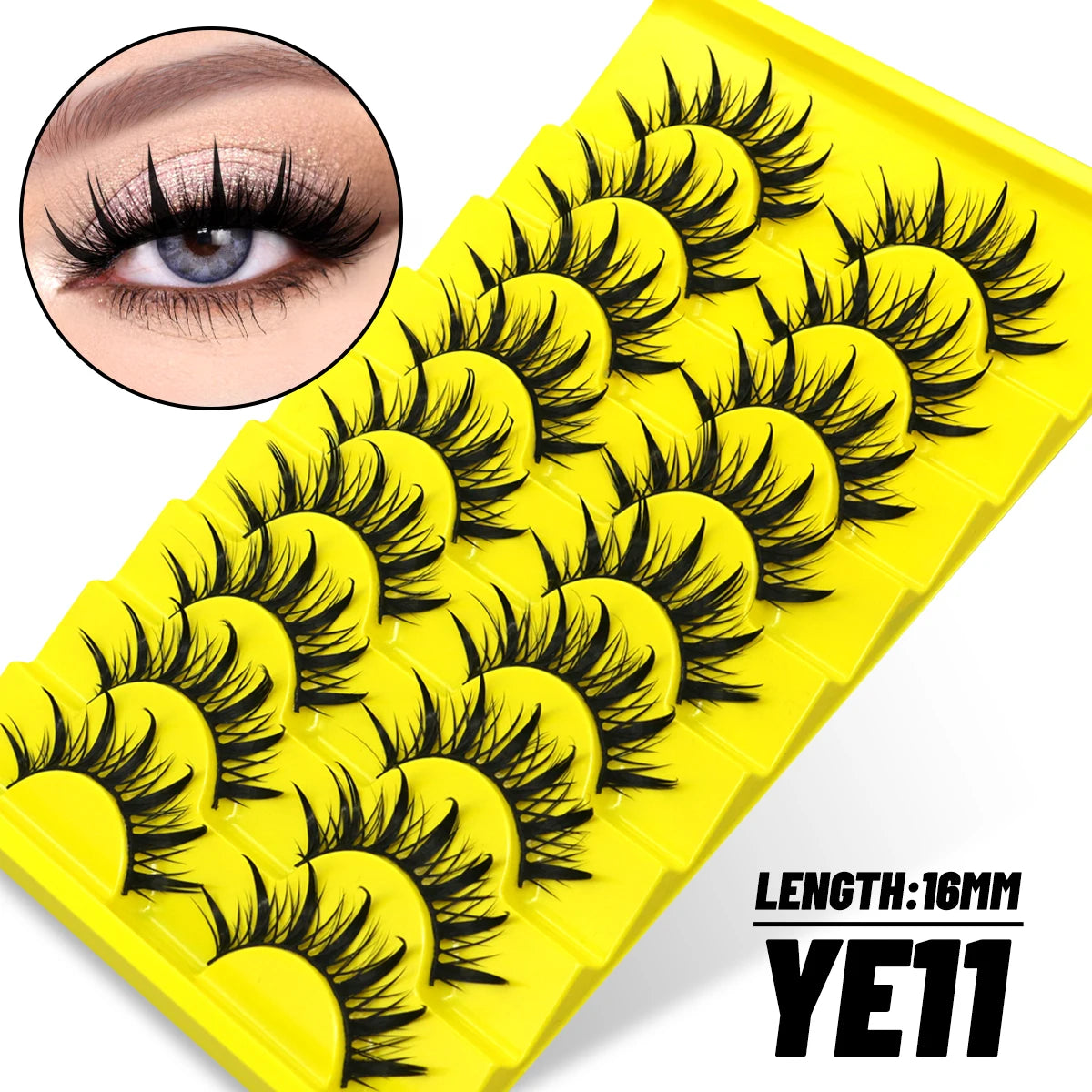 GROINNEYA 5/7/9 Pairs Eyelashes Faux Mink Eyelashes Extension Natural False Eyelashes 3D Wispy Lashes Manga Lashes