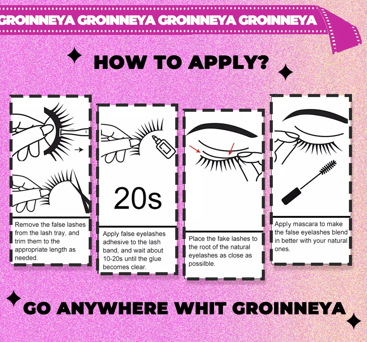 GROINNEYA 5/7/9 Pairs Eyelashes Faux Mink Eyelashes Extension Natural False Eyelashes 3D Wispy Lashes Manga Lashes