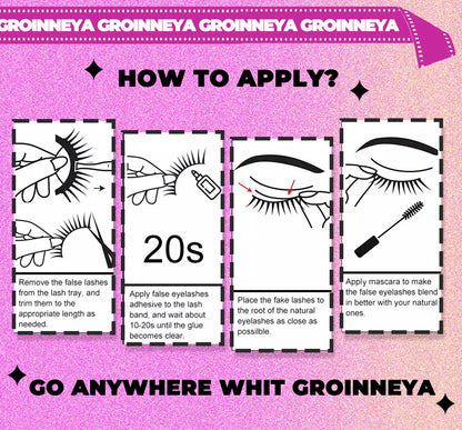 GROINNEYA 5/7/9 Pairs Eyelashes Faux Mink Eyelashes Extension Natural False Eyelashes 3D Wispy Lashes Manga Lashes