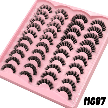 GROINNEYA 5/20 Pairs Russian Strip Lashes, DD Curl, Natural Lashes, 4 Styles, Eyelash Extensions