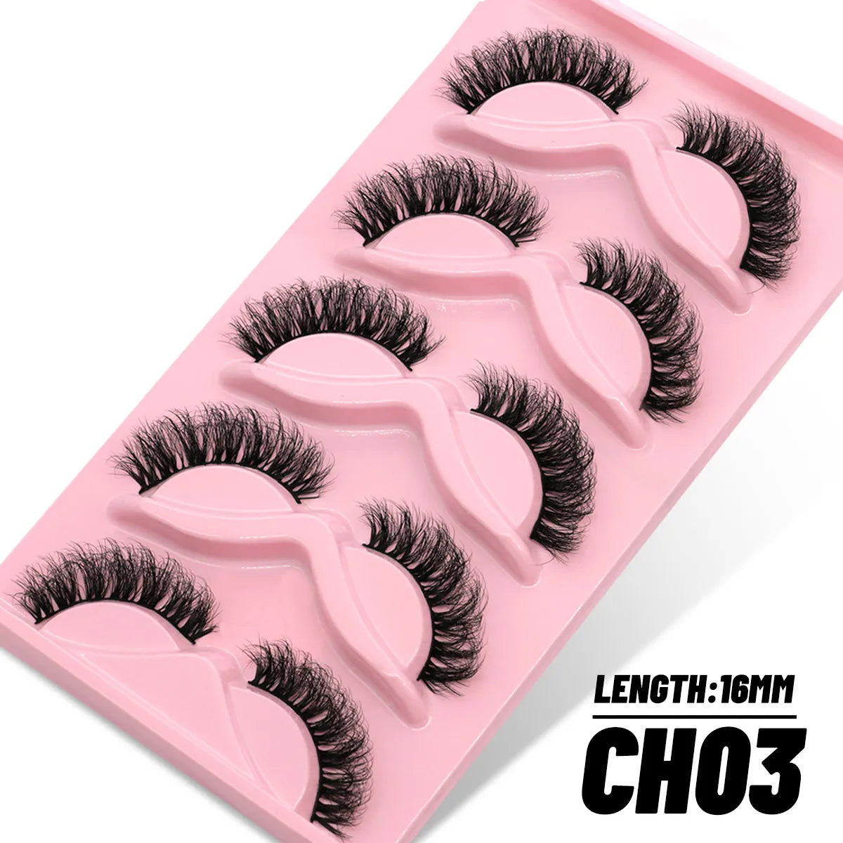 GROINNEYA 3D Natural Eyelashes, 5/10 Pairs, Fluffy Wispy, Cross, Cat Eye Lash Extensions Makeup