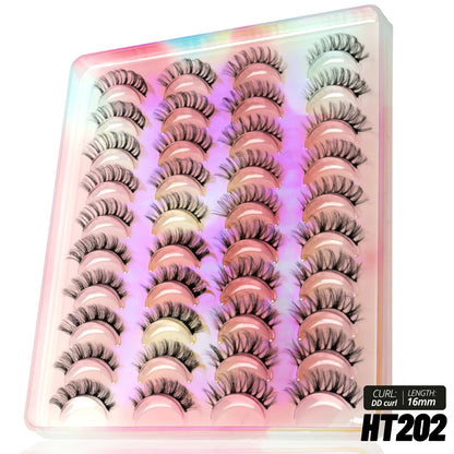 GROINNEYA 5/7/20 Pairs 3D Manga Lashes, Y2K Winged Cat Eye, Natural Extension Look