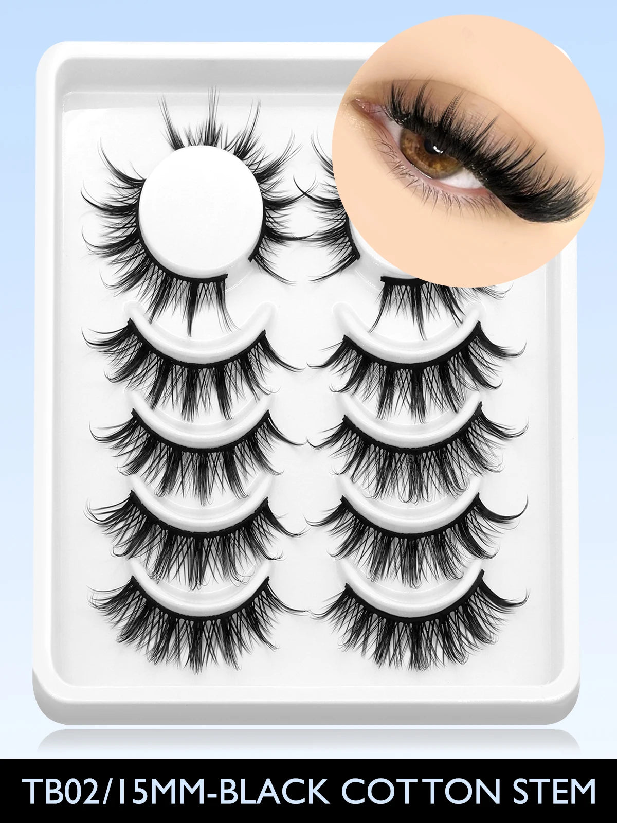 GROINNEYA Manga Lashes, 3D Fluffy Cross Wispy Cat Eye, Natural Extension Look