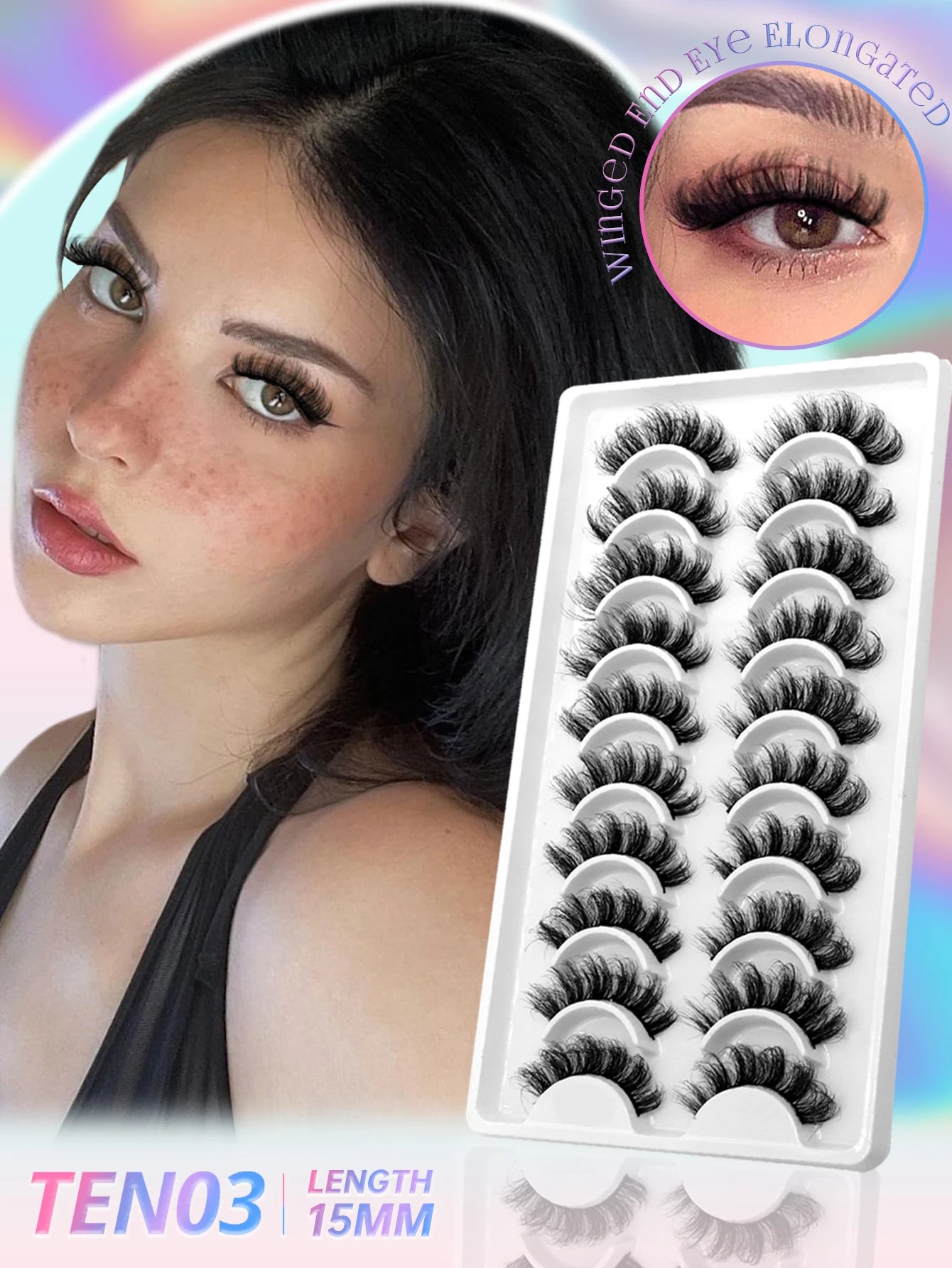 GROINNEYA 3D Fluffy Faux Mink Lashes, Dramatic Volume, Natural Extension Look